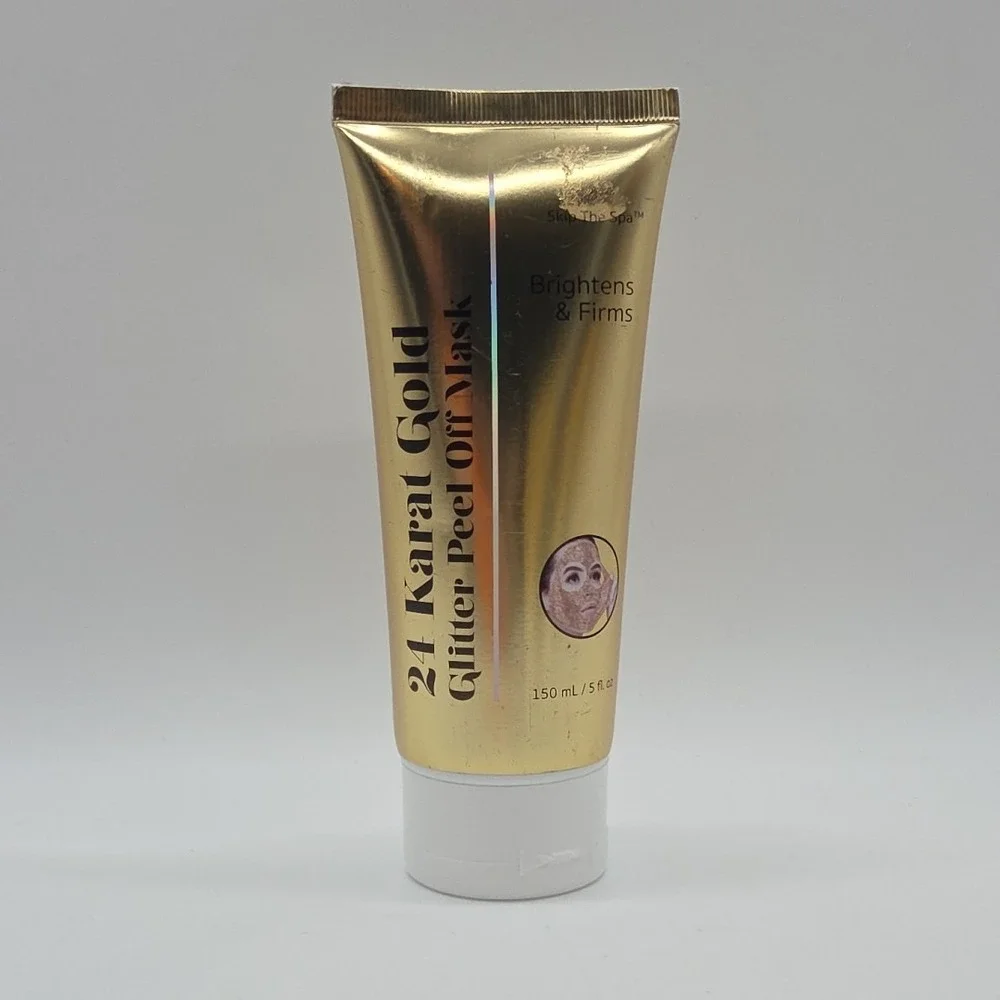 Lot Of 4 SKIP THE SPA 24k Gold Glitter Peel Off Mask Brightens & Firms Skincare